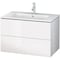 Duravit L-Cube vanity unit f. ME 2 drawers 550x620x481mm White High Gloss LC624102222 - alternate 1